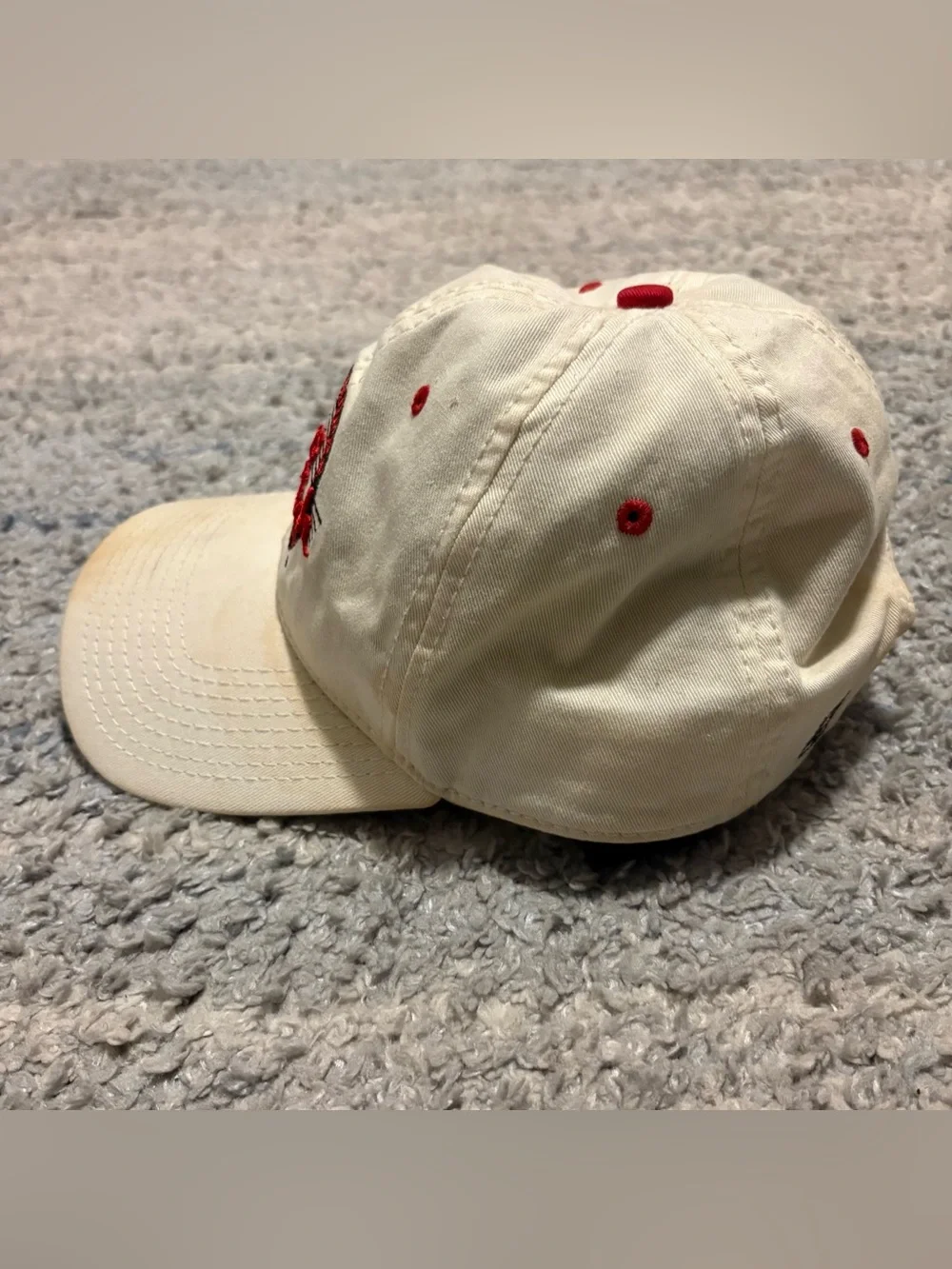 Vintage Texas Tech Red Raiders Strapback Hat The Game Green Brim Off-White Cap